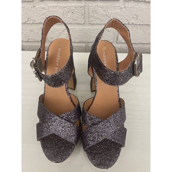 Madden Girl Cherre Shimming Women Pump Chunky Heels Size 9 - Picture 5 of 11